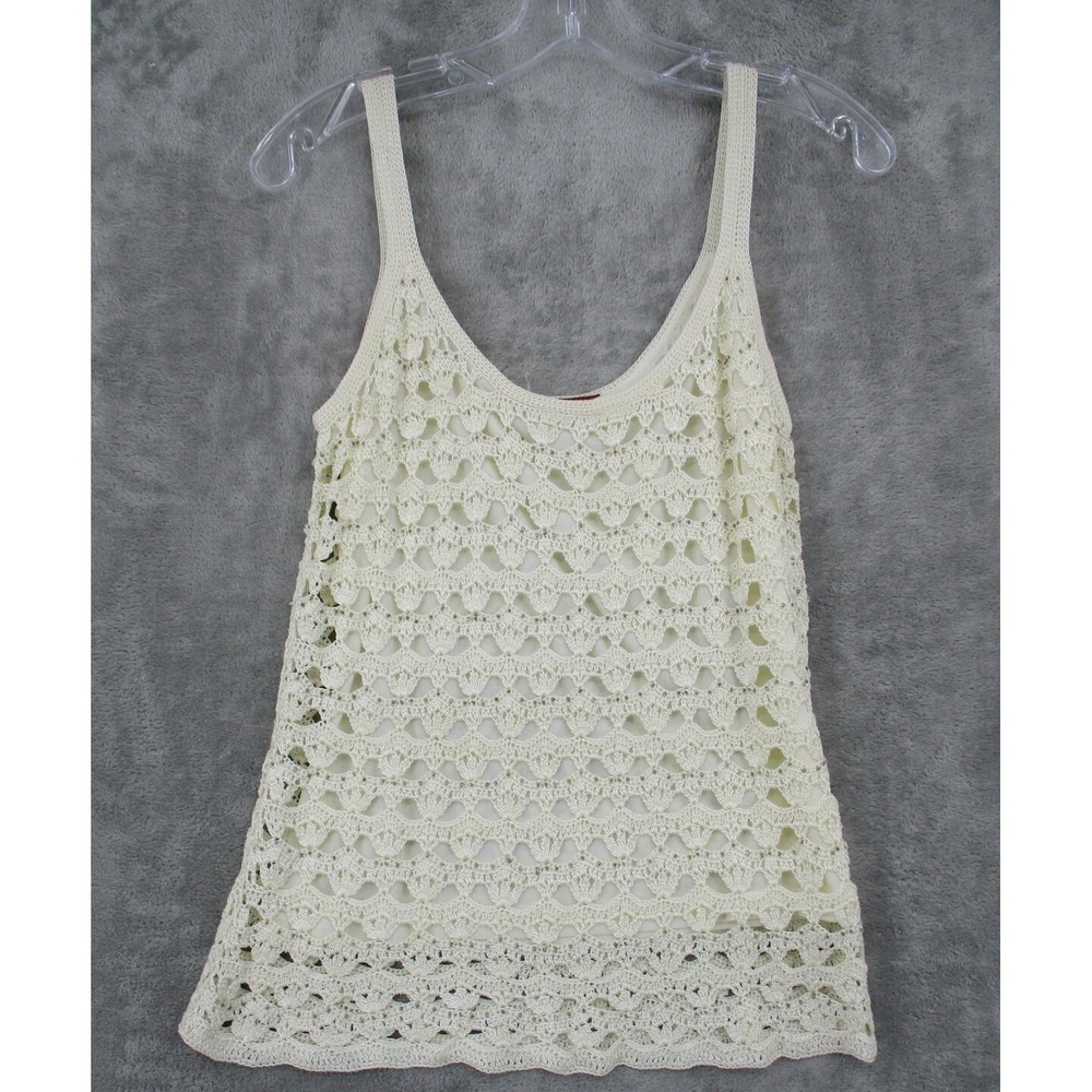 Anthropologie Tapemeasure Blouse Large Crochet Beaded Fairy Y2K 90s Concert Boho